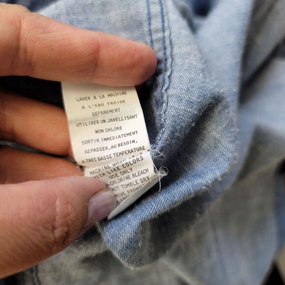 Penny stock the penny chambray button up blue shirt large - Picture 6 of 10